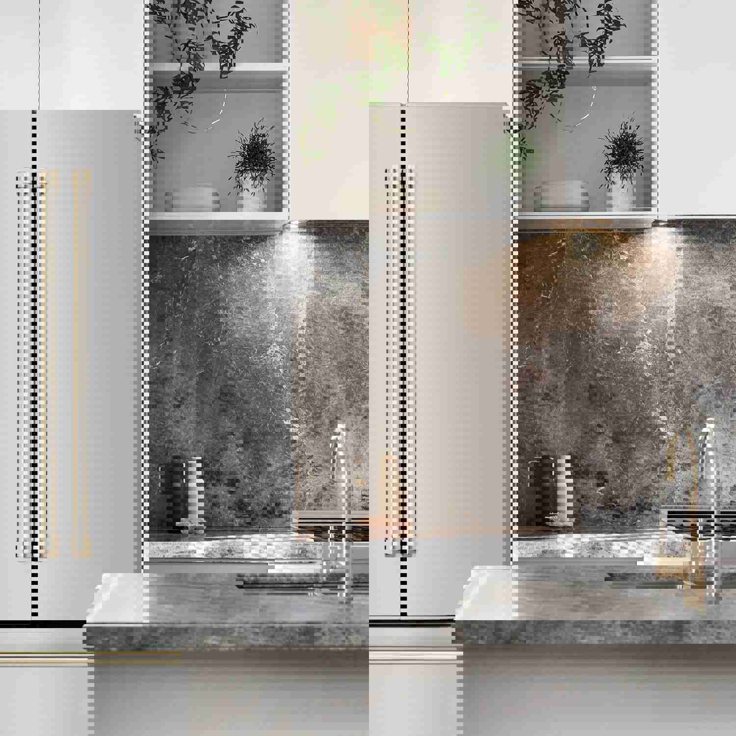 ZLINE 36 in. Autograph Edition French Door Refrigerator with Ice Maker in Stainless Steel &amp; Gold Accents