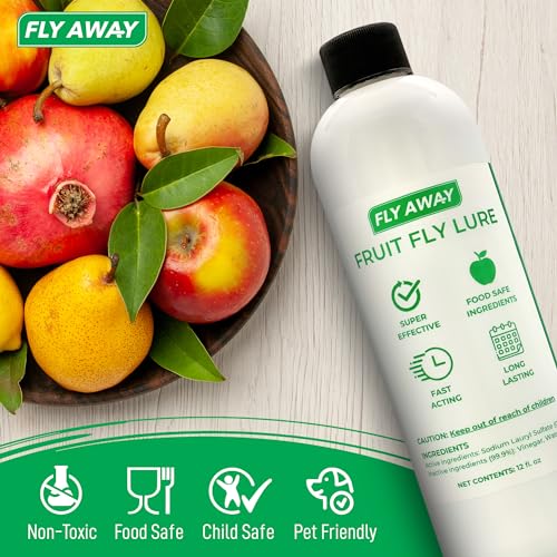 Fly Away Fruit Fly Liquid Lure - Fast & Safe Fruit Fly Trap for Kitchens, Restaurants, and Bars (12 oz)