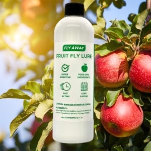 Fly Away Fruit Fly Liquid Lure - Fast & Safe Fruit Fly Trap for Kitchens, Restaurants, and Bars (12 oz)