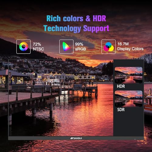 SANSUI 24 Inch 100Hz Full HD Gaming Monitor with USB Type-C, Built-in Speakers, and VESA Mount