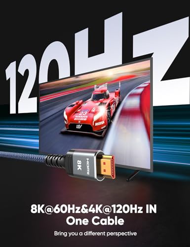Highwings 8K HDMI 2.1 Cable - Ultra High-Speed Slim Cord for 4K@120Hz & 8K@60Hz