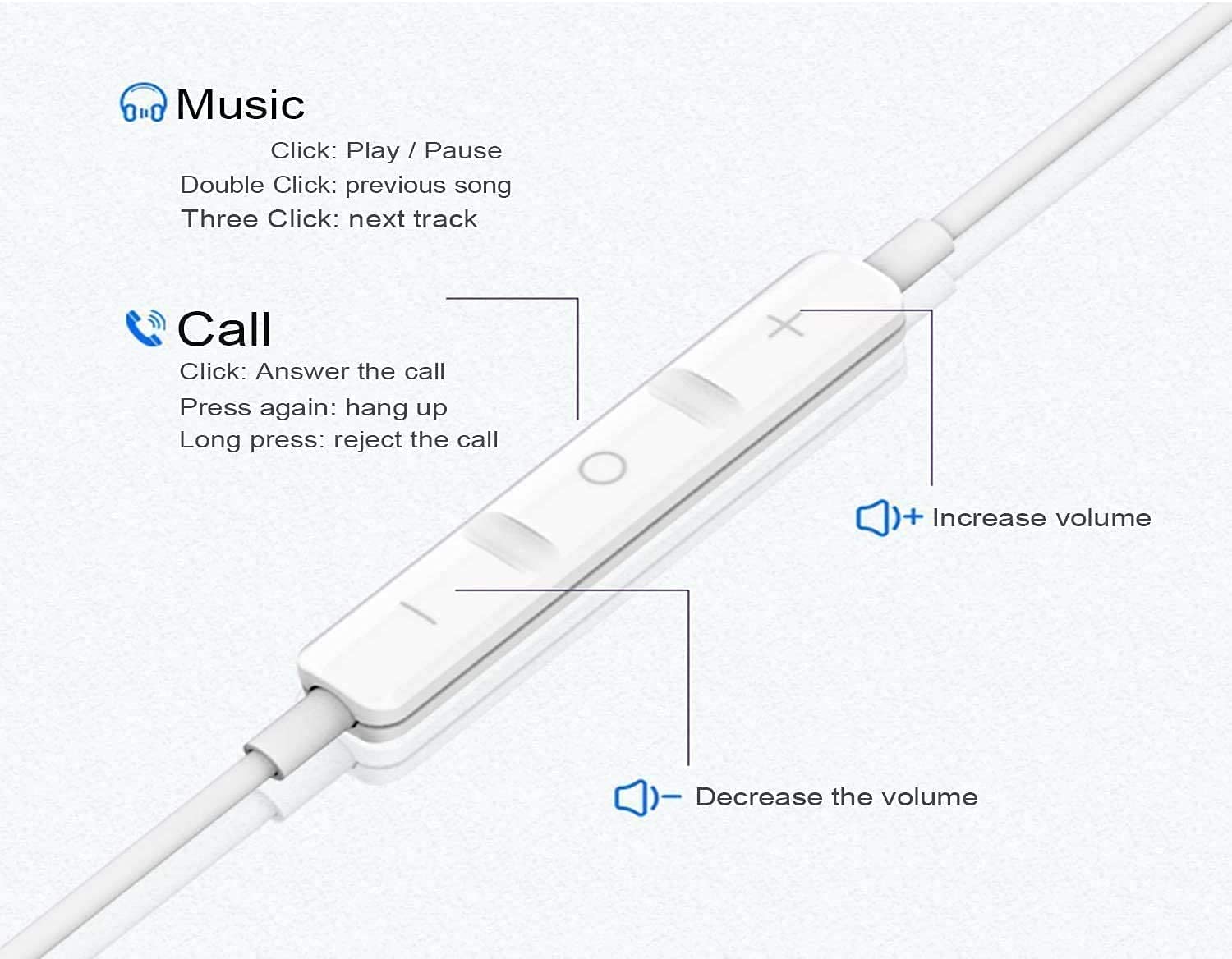 Bluetooth Lightning Earbuds with Mic and Volume Control
