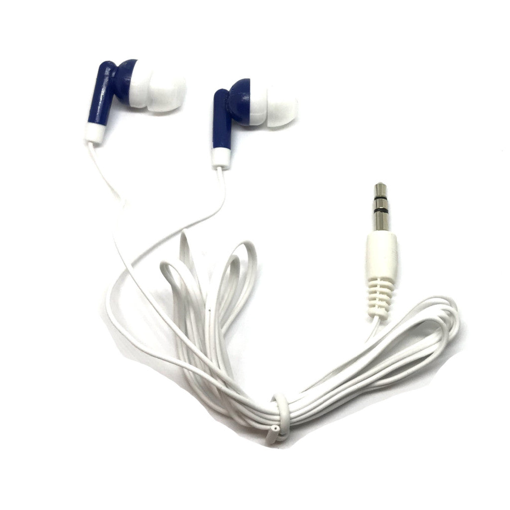 Premium Navy Blue Stereo Earbuds with Comfort and Clarity