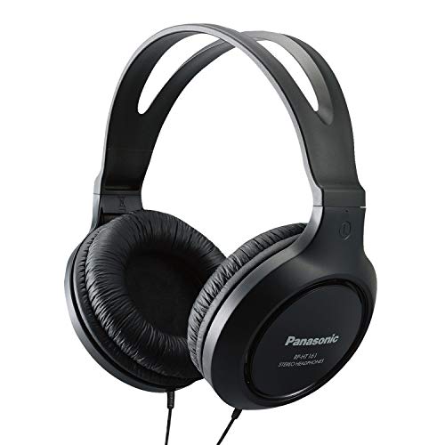 Panasonic RP-HT161-K Black Over-Ear Headphones with Powerful Bass