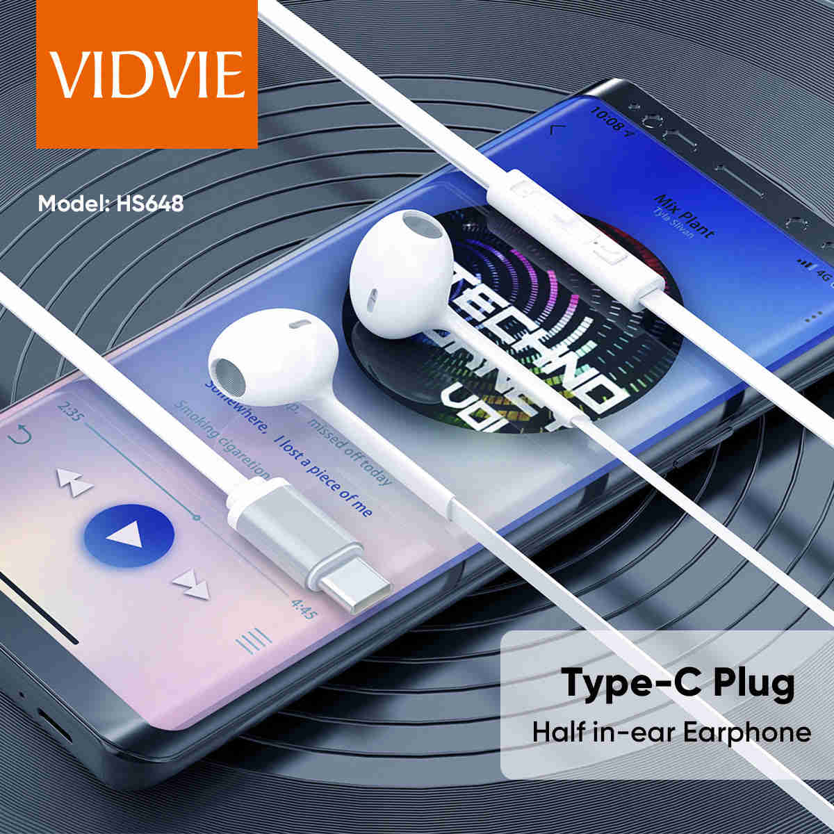 Wireless In-Ear Headphones with Volume Control and Microphone