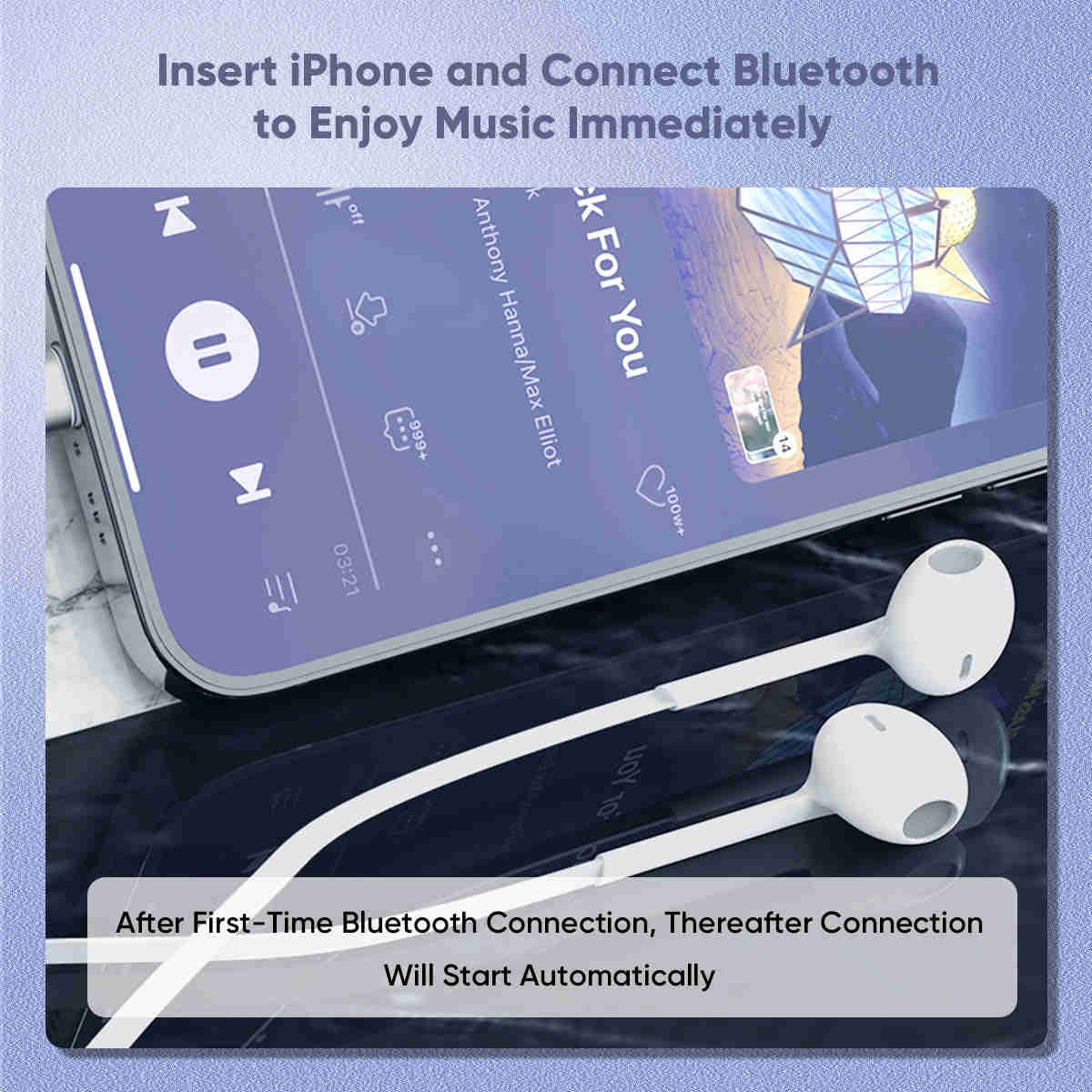 Wireless In-Ear Headphones with Volume Control and Microphone