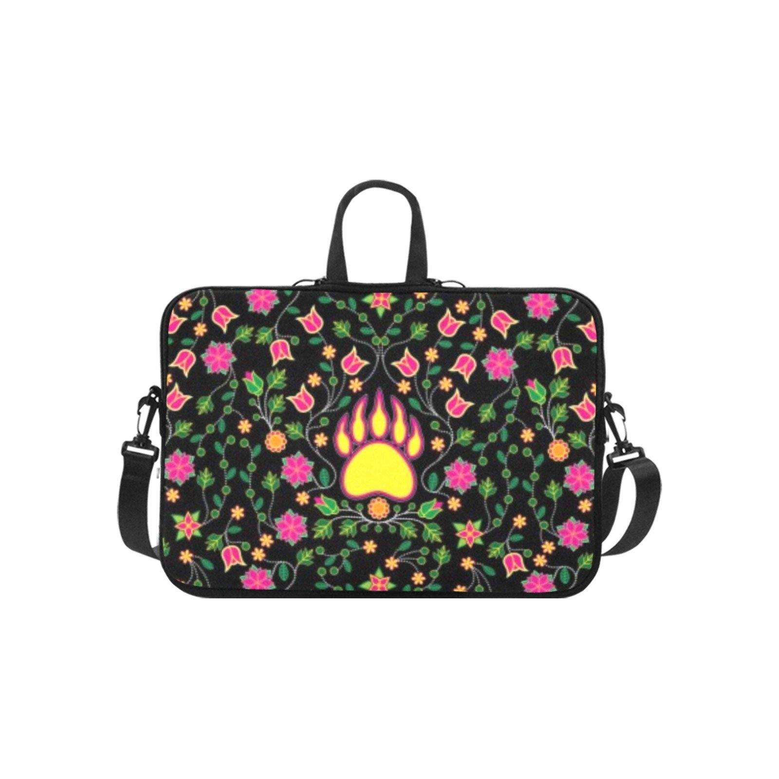 Floral Bearpaw Neoprene Laptop Sleeve - Pink and Yellow