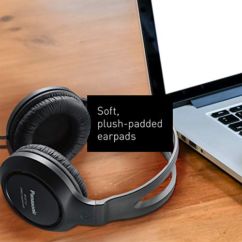 Panasonic RP-HT161-K Black Over-Ear Headphones with Powerful Bass