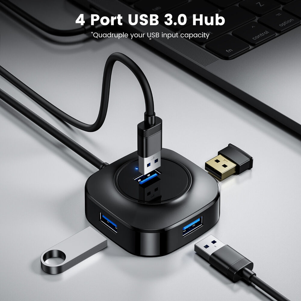 4-Port USB 3.0 Hub Splitter Adapter for Enhanced Connectivity
