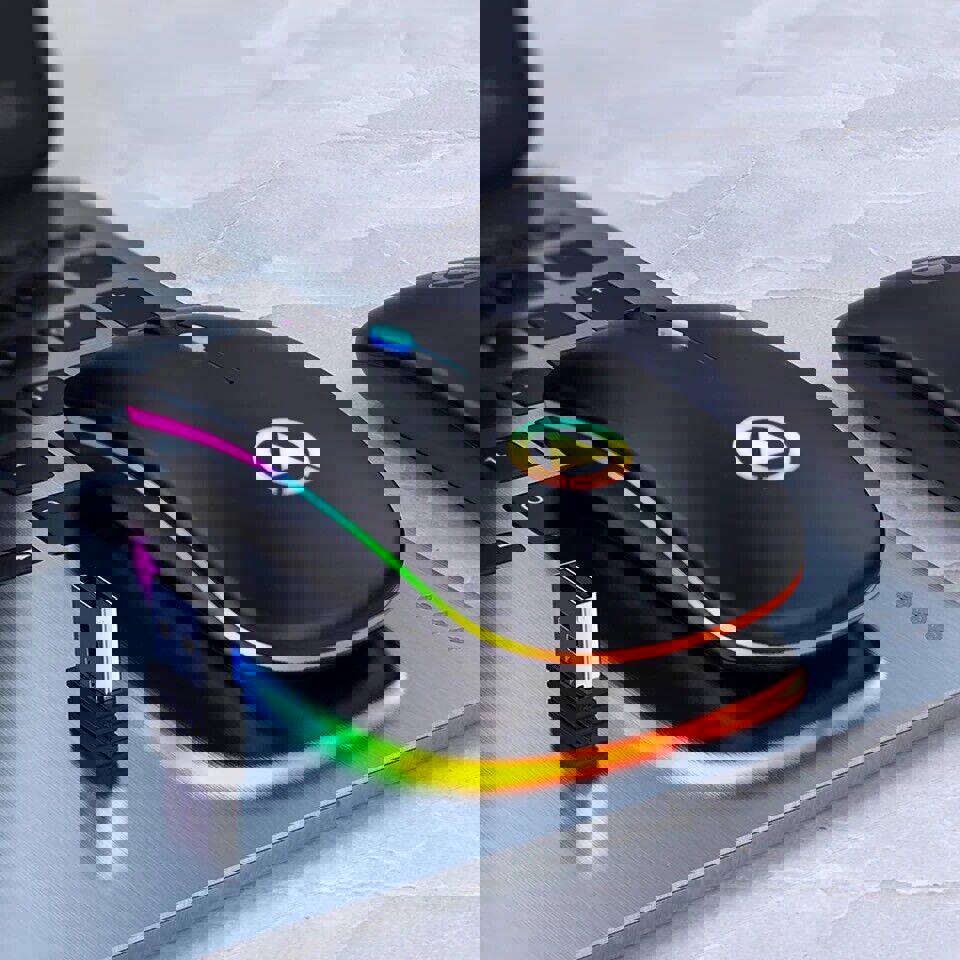 2.4GHz Wireless Optical Mouse with Rechargeable Battery and RGB Lighting