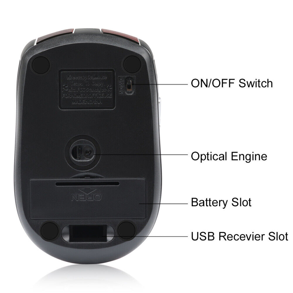 2.4GHz Dual Wireless Optical Mouse with Adjustable DPI