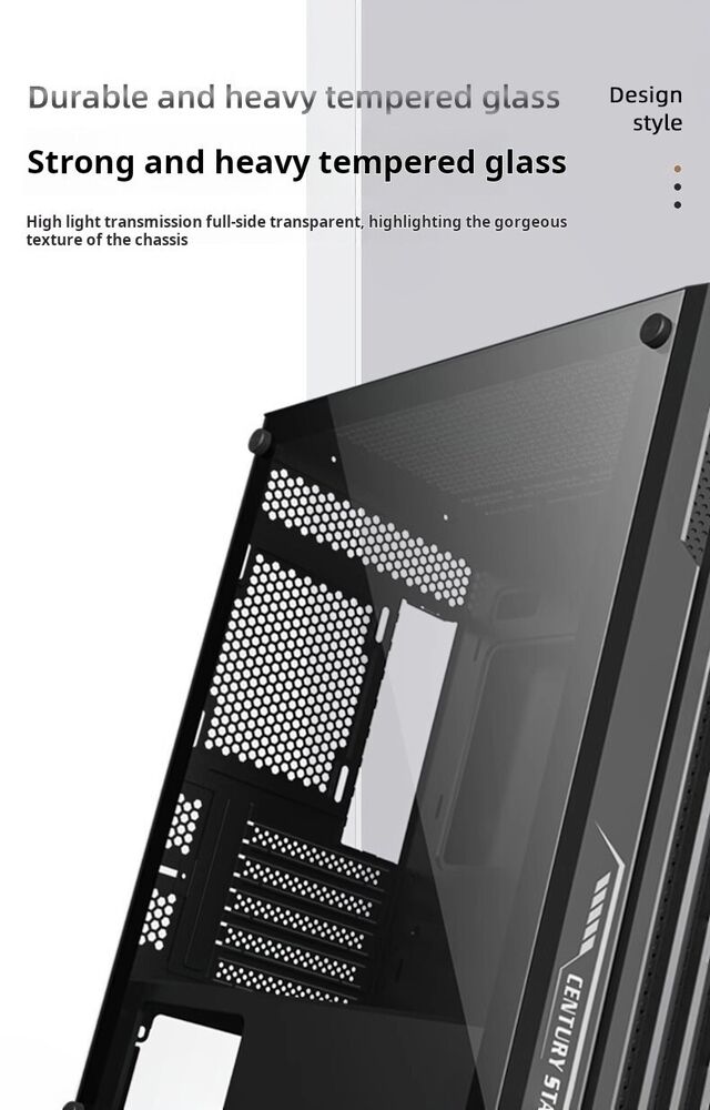 CS Black USB 3.0 Tempered Glass M-ATX Gaming Tower Case with RGB Lighting