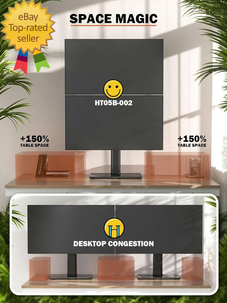 Ergonomic Vertical Dual Monitor Stand - Optimize Your Workspace