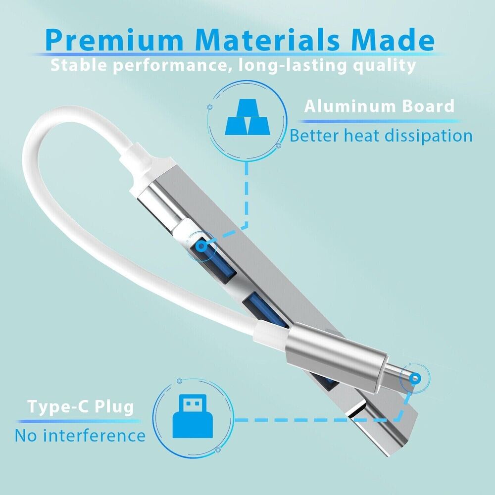 4-Port USB-C Hub Adapter for Enhanced Connectivity