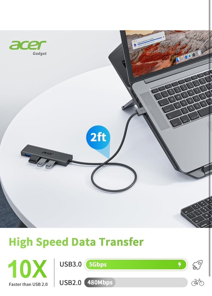 4-Port USB 3.0 Hub with USB-C Connectivity