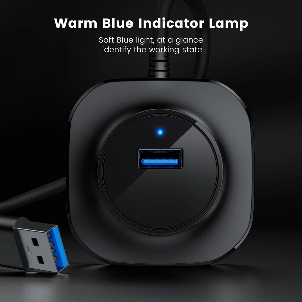 4-Port USB 3.0 Hub Splitter Adapter for Enhanced Connectivity