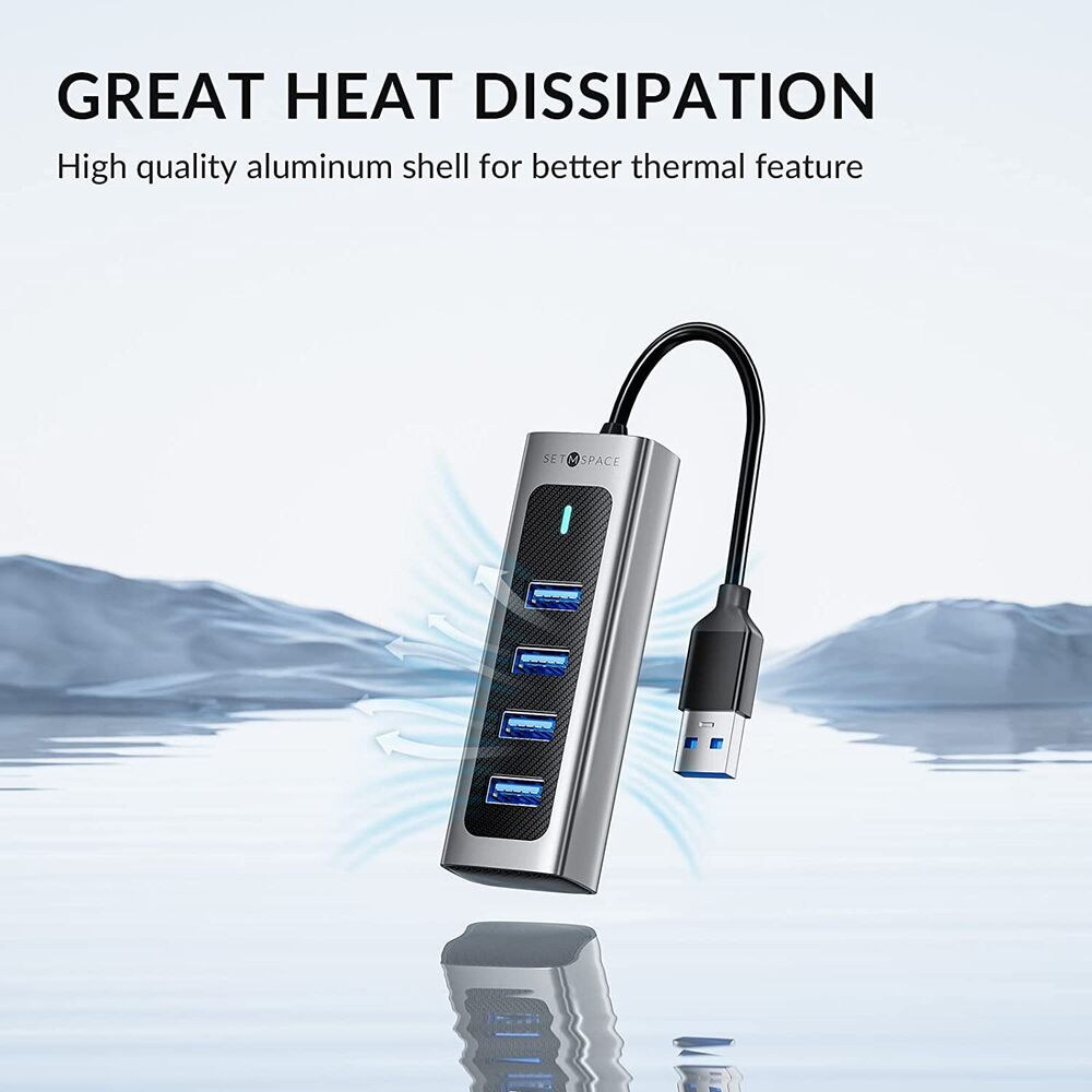 4-Port USB 3.0 Hub Adapter with USB A Ports for Enhanced Connectivity