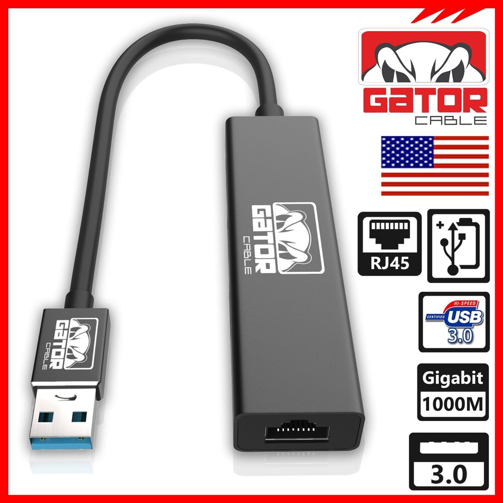 USB 3.0 Gigabit Ethernet Adapter with 3-Port USB Hub