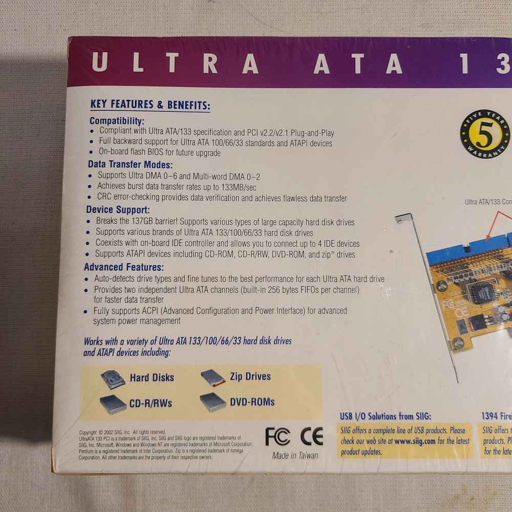 Enhanced Data Transfer with SIIG UltraATA 133 PCI ATA Controller