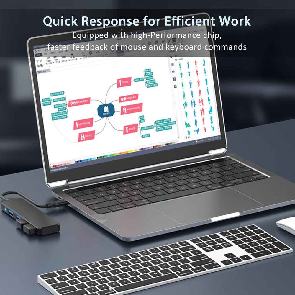 4-Port USB 3.0 Hub - High-Speed Connectivity for Multiple Devices