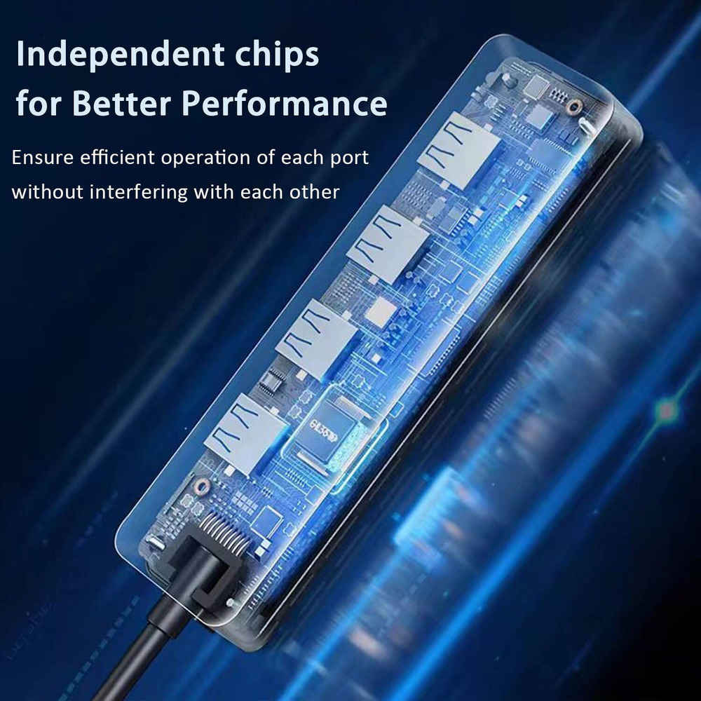 4-Port USB 3.0 Hub - High-Speed Connectivity for Multiple Devices