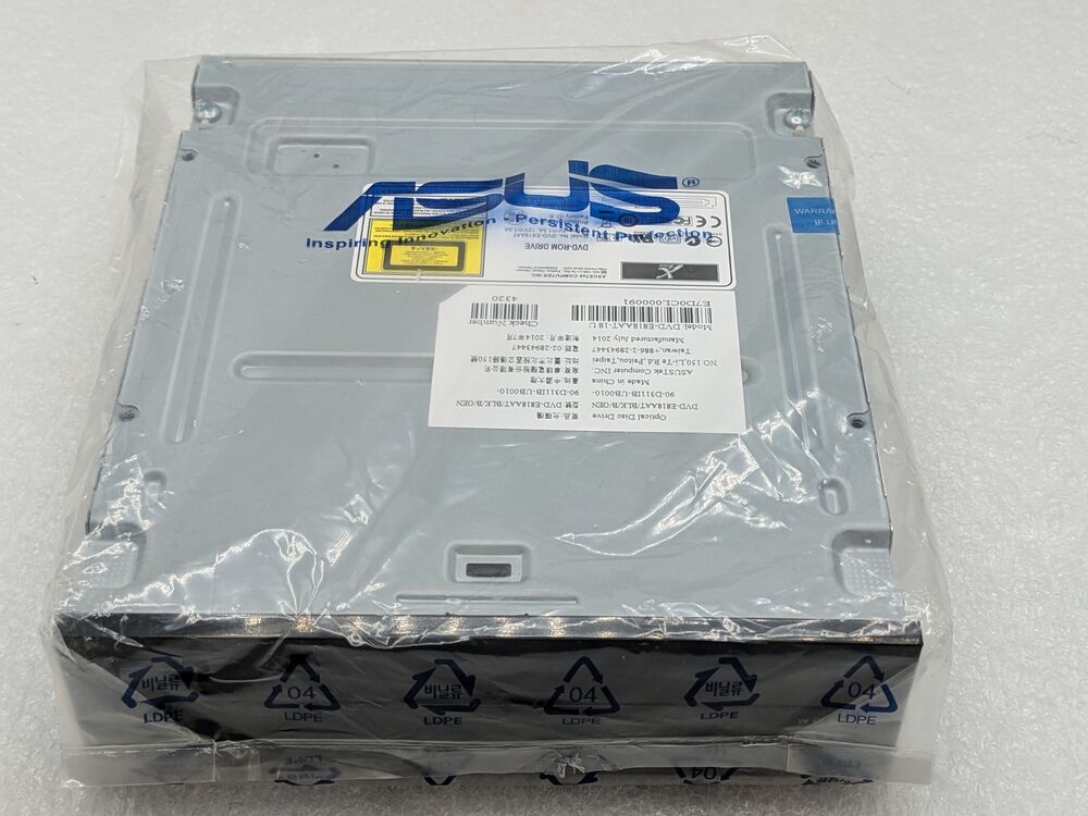 Asustek Computer Inc DVD-E818AAT-18U Optical Drive - Reliable High-Speed Reader