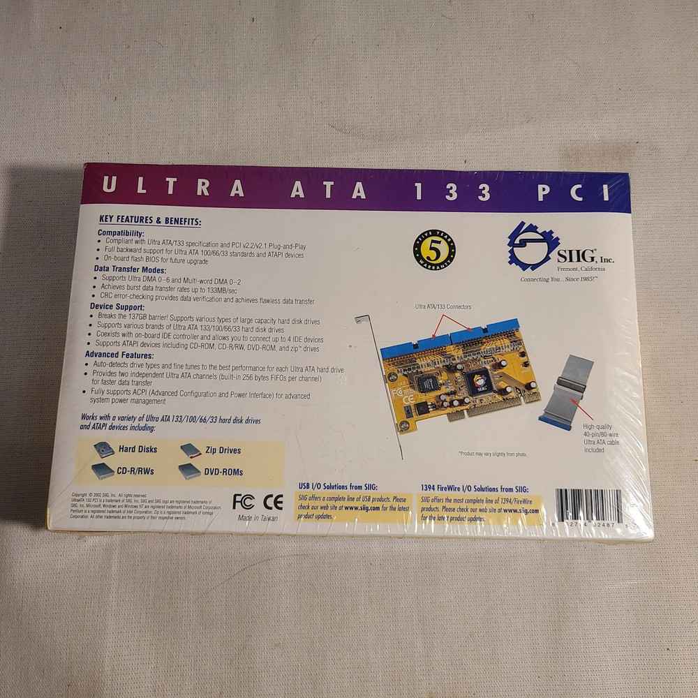 Enhanced Data Transfer with SIIG UltraATA 133 PCI ATA Controller