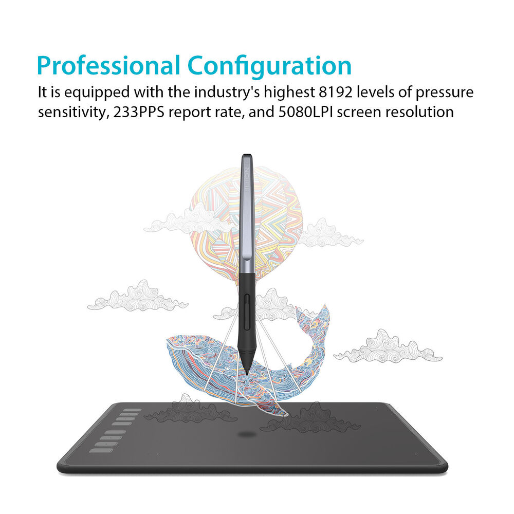 Huion H950P Graphics Drawing Tablet - Certified Refurbished with OTG and Tilt Support