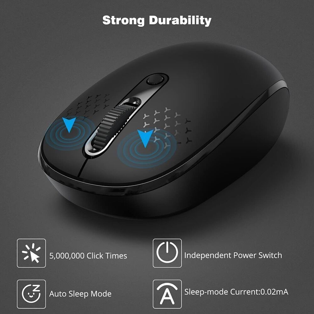 Wireless 2.4GHz Ergonomic Optical Mouse with Adjustable DPI