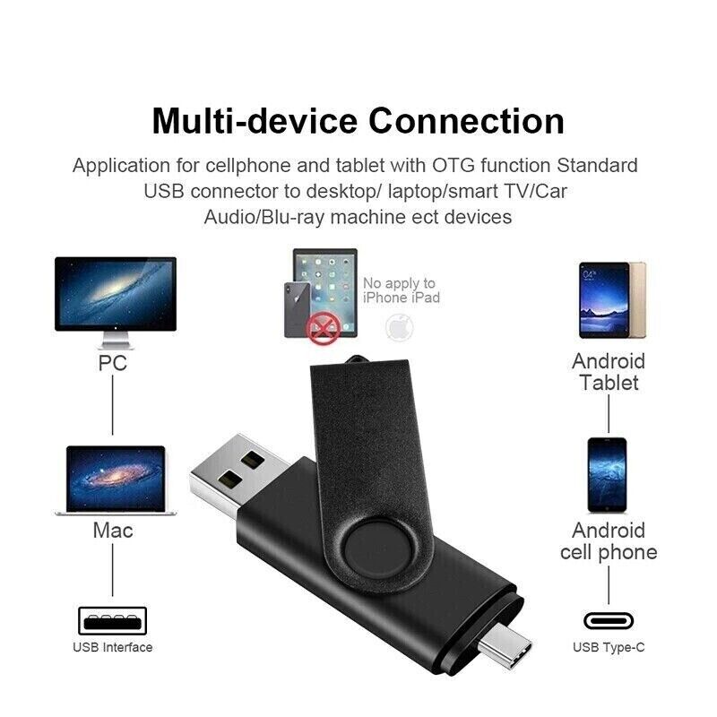 256GB Dual-Interface Type C Flash Drive - High-Speed Data Transfer