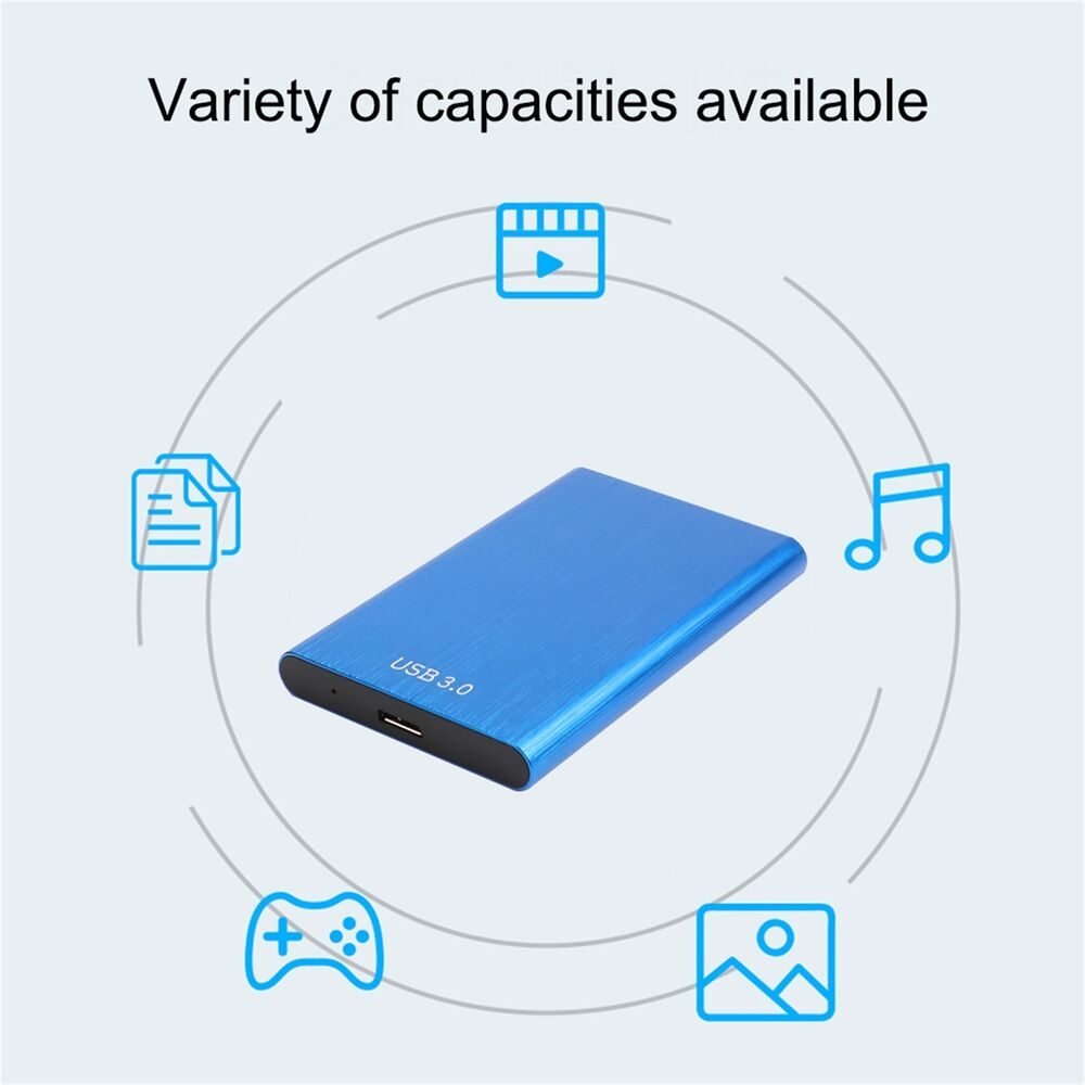 High-Speed USB 3.0 Portable External Hard Drive - 1TB/2TB/4TB