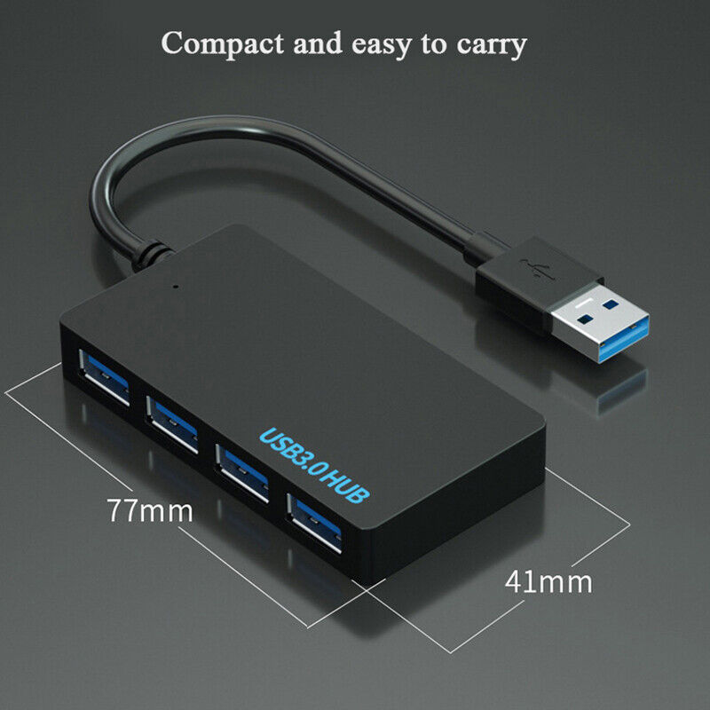 4 Port USB 3.0 Hub Multi Splitter Adapter