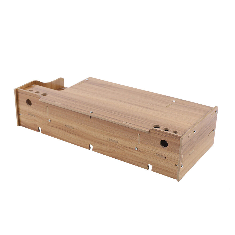 Elevated Wood Monitor Riser with Drawer for Enhanced Desk Organization