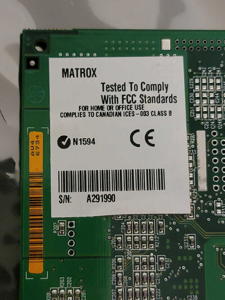 Matrox 895-04 Rev A PCI Video Editing Capture Card