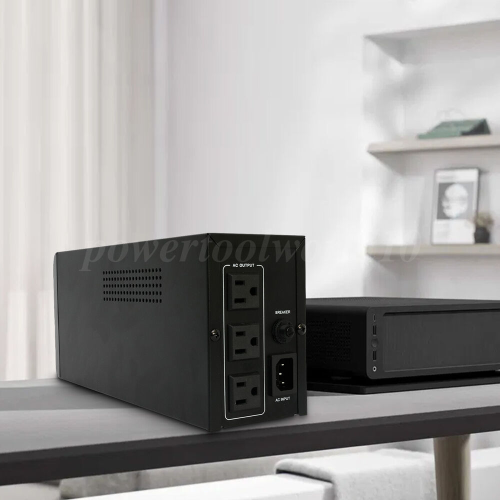 1000VA 600W UPS Uninterruptible Power Supply with Battery and LCD Display