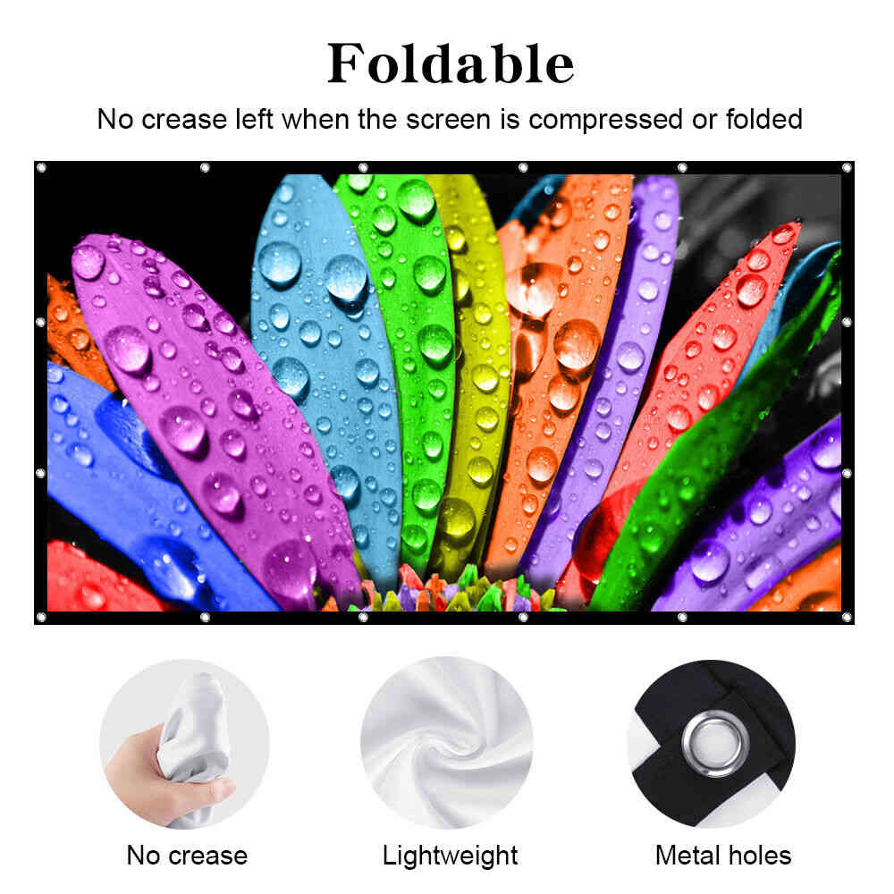 Portable Foldable Projector Screen for Outdoor and Home Cinema