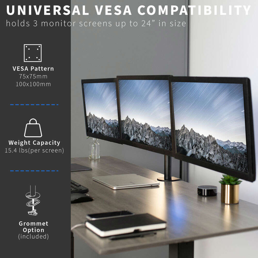 VIVO Triple Monitor Articulating Stand for Enhanced Productivity