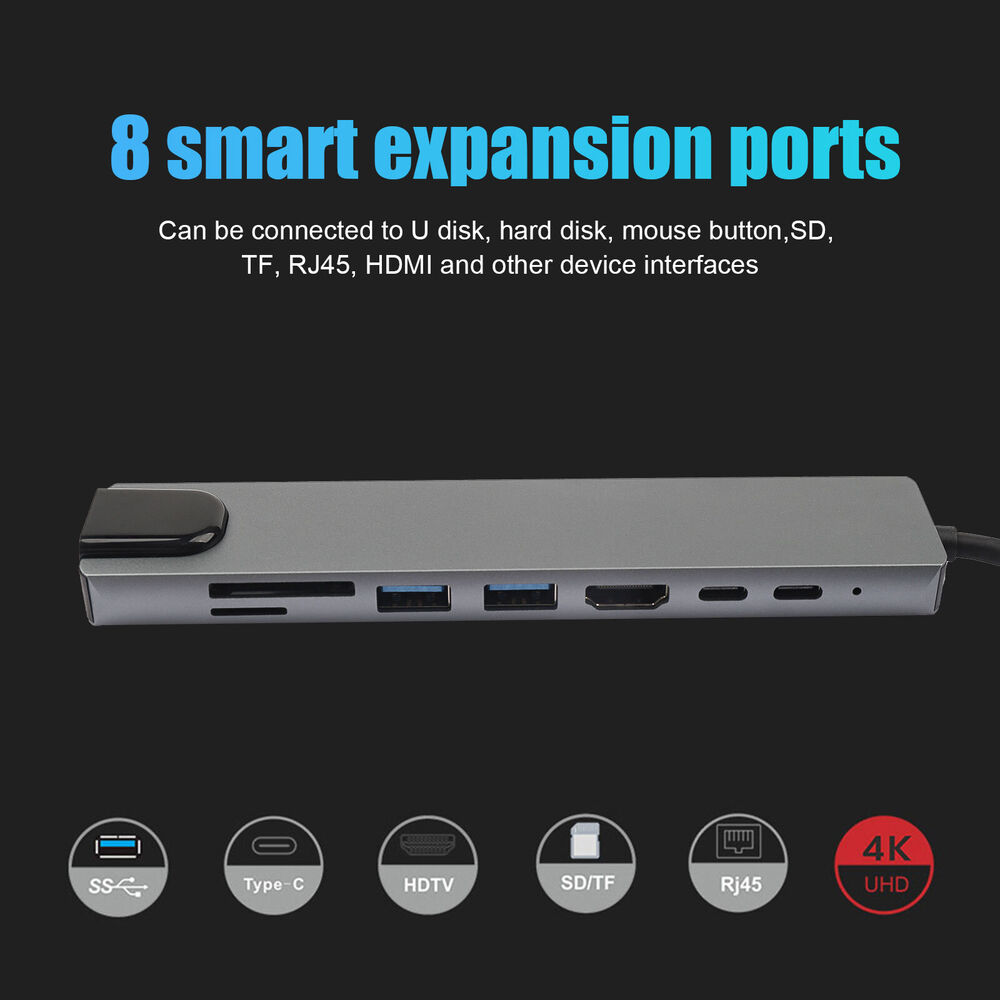 8 in 1 USB-C Hub Adapter for iPhone, MacBook Pro/Air