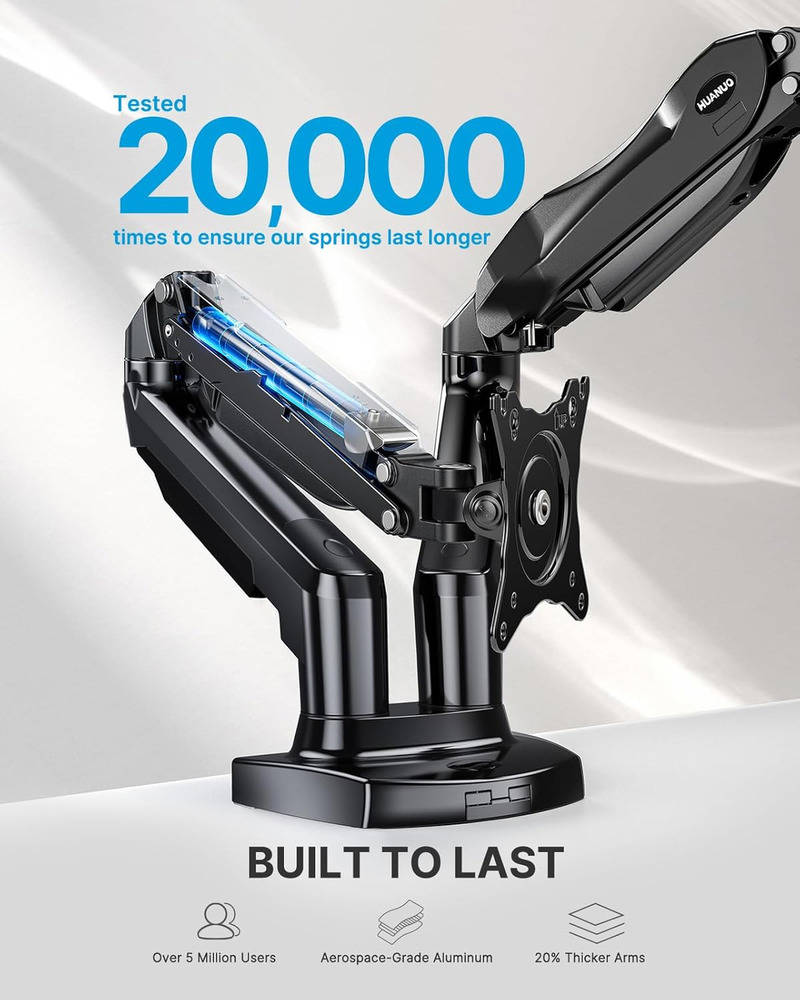 Full Adjustable Dual Monitor Stand with Swivel VESA Bracket