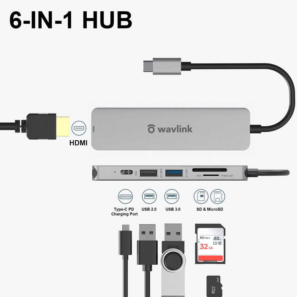 7-in-1 USB C Adapter with 60W Power Delivery and 4K HDMI Support