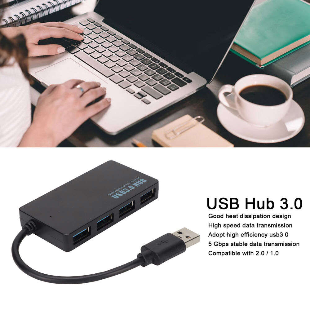 High-Speed 4-Port USB 3.0 Hub for Data Transfer
