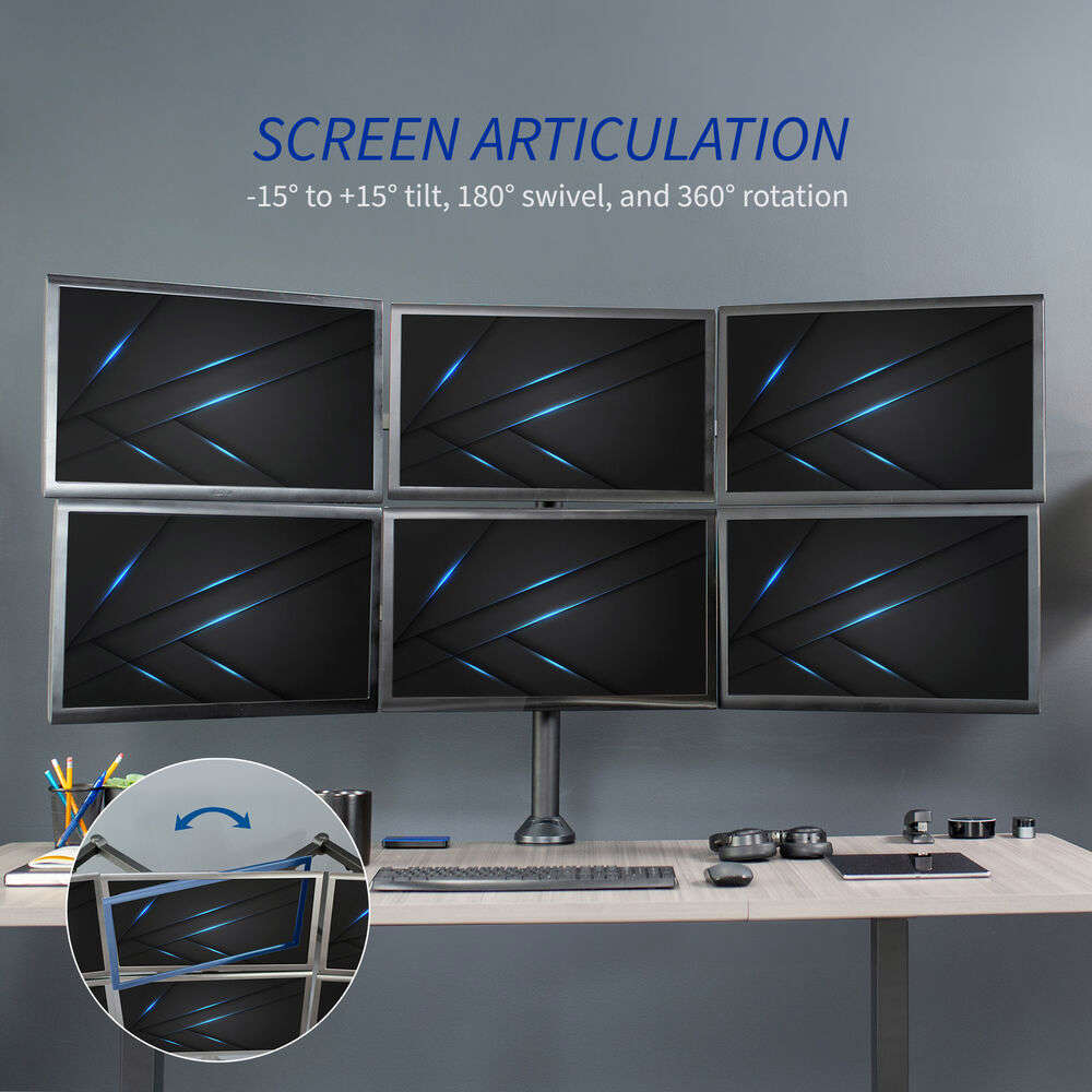 VIVO Steel Hex Monitor Desk Mount Adjustable Stand for Six Screens