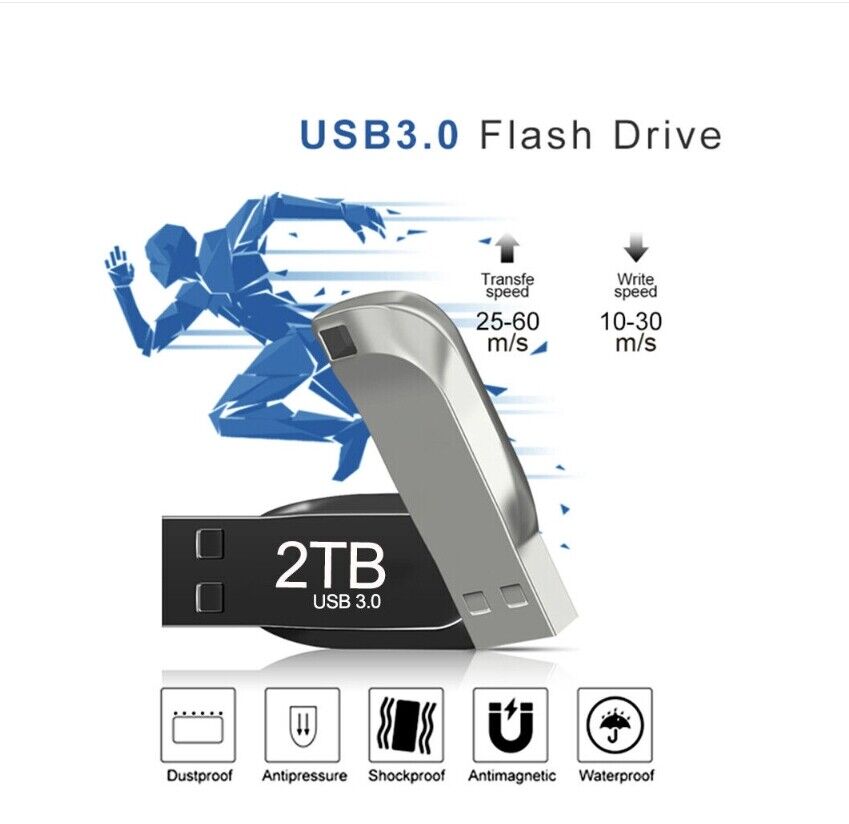 1TB & 2TB USB 3.0 Flash Drive with Dual Type-C and USB-A Connectivity for PC and Laptop