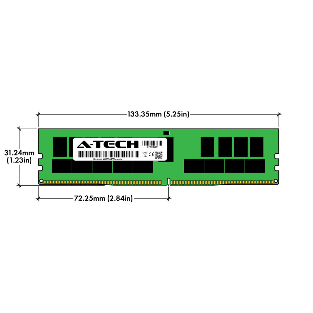 A-Tech 128GB (4x 32GB) DDR4 ECC REG RDIMM Server Memory RAM