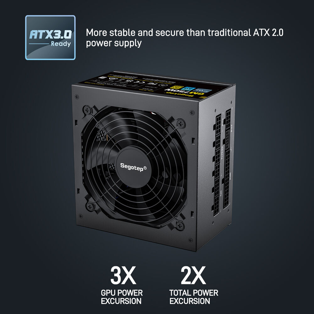 Segotep 750W PCIe 5.0 Full Modular 80+ Gold PSU ATX 3.0 Gaming Power Supply